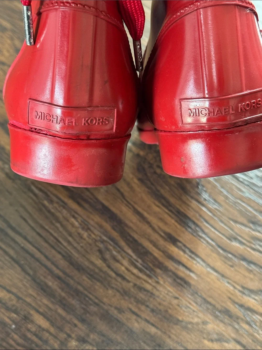 Michael Kors Striking Red ❤️  Waterproof Ankle Rain Boots
